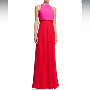 Jill Jill Stuart Colorblock Pink and Red gown